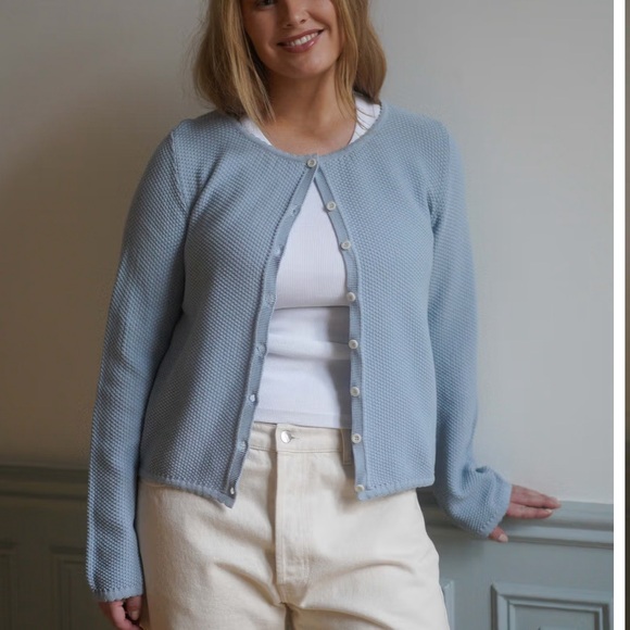 Djerf Avenue Sweaters - Djerf Avenue Amorini Cardigan Blue! Size M. Worn twice!